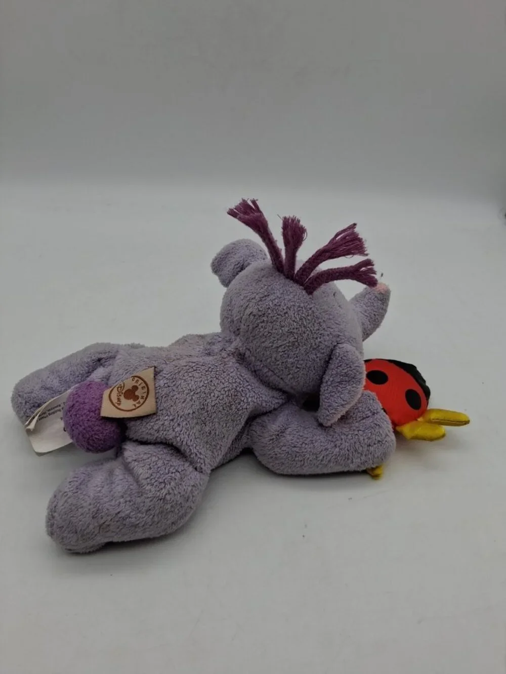 Disney Lumpy Heffalump Winnie the Pooh Purple Elephant w/Ladybug Lovey Squeaks